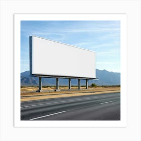 Mock Up Blank Billboard Roadside Advertising Large Outdoor Customizable Template Unprinted (36) Art Print