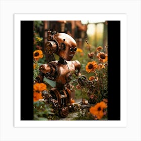 Steampunk Robot Art Print