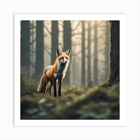 Red Fox In The Forest 30 Art Print