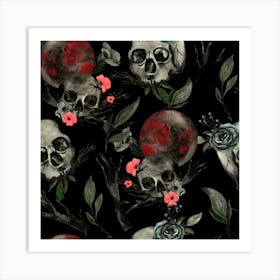 Skulls And blood moons Art Print