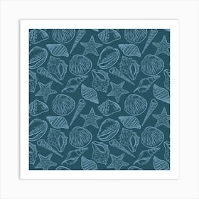 Seashells Seamless Pattern Art Print