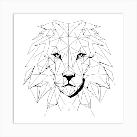 Geometric Lion Head Art Print