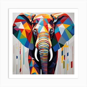 Geometric Elephant Art Print