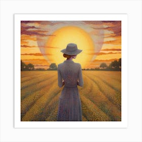 Sunset In The Field 1 Art Print