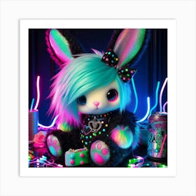 Neon Bunny Art Print