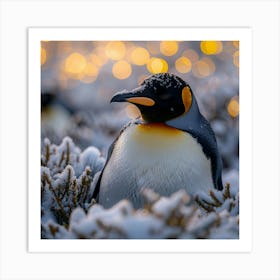 King Penguin In The Snow Art Print