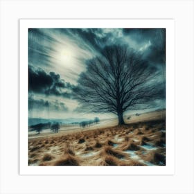 Lonely Tree In The Snow Art Print