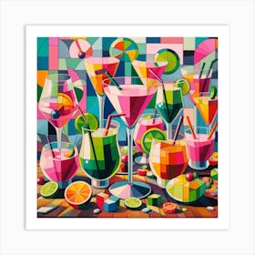 Matisse Inspired Tropical Drinks Canvas Print Art Print