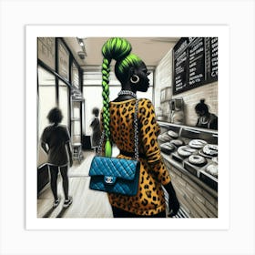 Girl With Green Hair Art Print