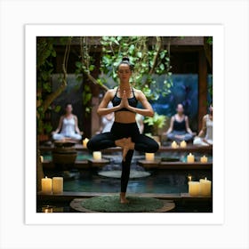 Woman Practicing Yoga Art Print