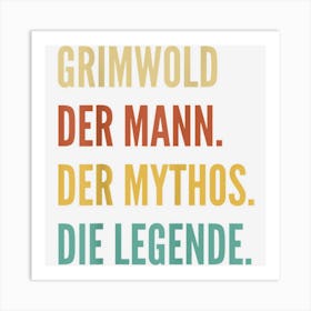 Funny German First Name Design Grimwold Art Print