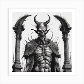 Demon Skull Art Print