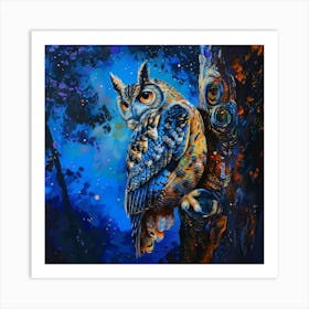 Owl In The Night Art Print