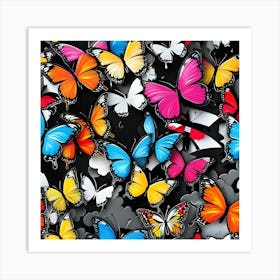 Colorful Butterflies 1 Art Print