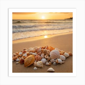 Seashells On The Beach 2 Art Print