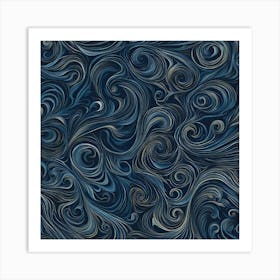 Blue Swirls 1 Art Print