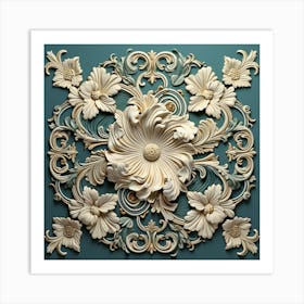 3d Floral Wall Art Art Print