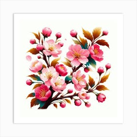 Branch of blossoming sakura 2 Art Print