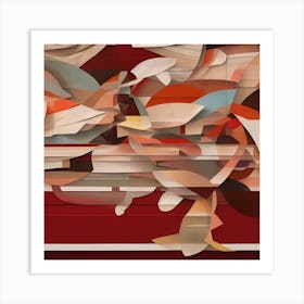 Koi Fish Abstract Collage 3 Art Print