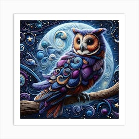 Owl Painting 1 Art Print