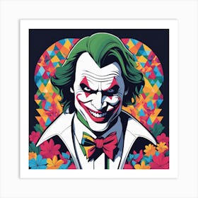 Joker Portrait Low Poly Painting (5) Art Print