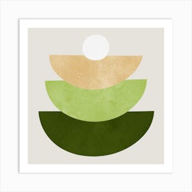 Geomatic shapes in watercolor 3 Art Print