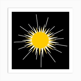 Yellow Bright Radiant Shinning Sun Art Print