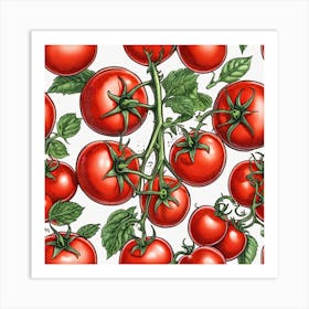 Red Tomatoes On The Vine Art Print