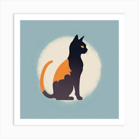 Cat In The Moonlight Art Print