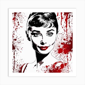 Audrey Hepburn Portrait Painting (8) Art Print