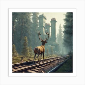 Deer In The Forest 73 Art Print