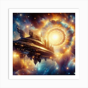 Spaceship In Space 1 Art Print