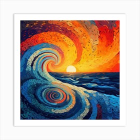 Sunset Painting 4 Art Print