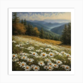 Appalachian Mountains Nature, Autumn Antique Oil Colors.4 Art Print