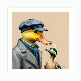 Duck And A Man Art Print