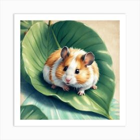 Hamster On Leaf 1 Art Print