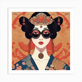 FOUR EYED JAPANESE QUEEN Art Print