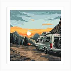 Van In The Mountains Art Print