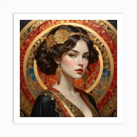 Elegant Woman 03 - Art Nouveau Style Art Print