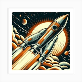 Space Rocket 1 Art Print