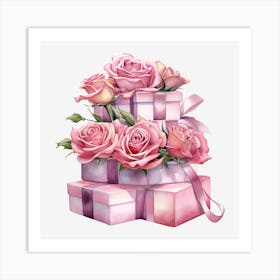 Pink Roses Art Print