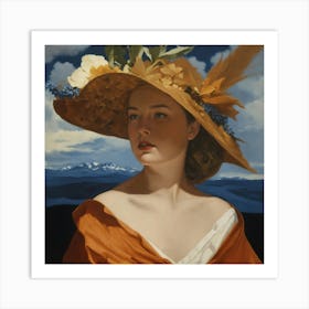 'A Woman In A Hat' Art Print