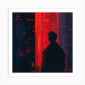 Person Standing In Front Of A City Art Print