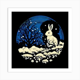 Rabbit In The Snow Art Print