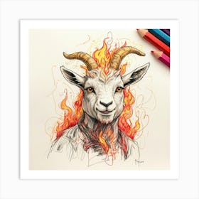 Goat Of Fire 19 Art Print