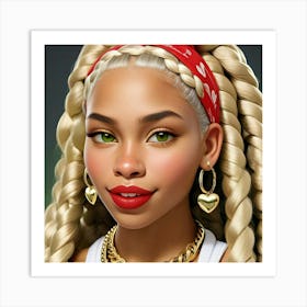 Portrait Of A Girl With Braids Art Print