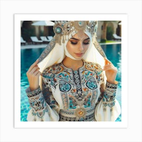 Muslim Woman In A Traditional Dress Art Print