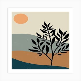 Landscape With Tree Art Print