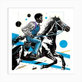 Man Riding A Horse Art Print