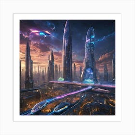 Futuristic City 2 Art Print